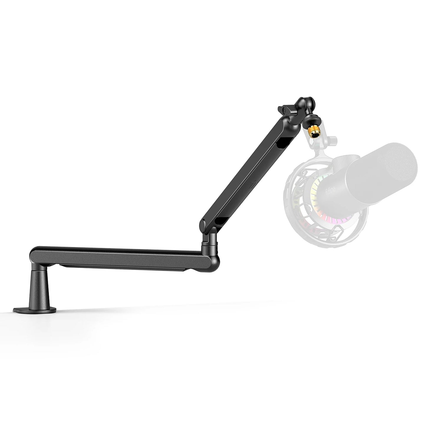 Microphone Boom Arm, Adjustable Low Profile Mic Arm with Desk Mount Clamp,Cable Storage for Streaming Gaming-White BM88W