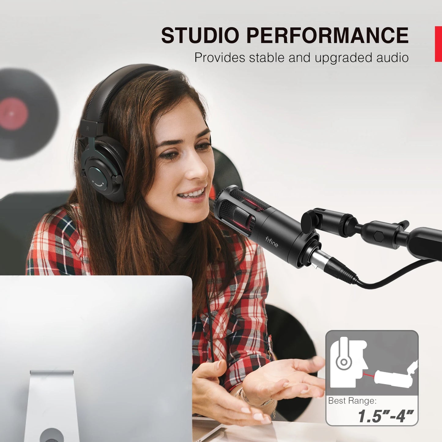 XLR Dynamic Microphone,Vocal Podcast Mic with Cardioid Pattern, Metal Mic for Streaming/Dubbing/Video Recording,K669D