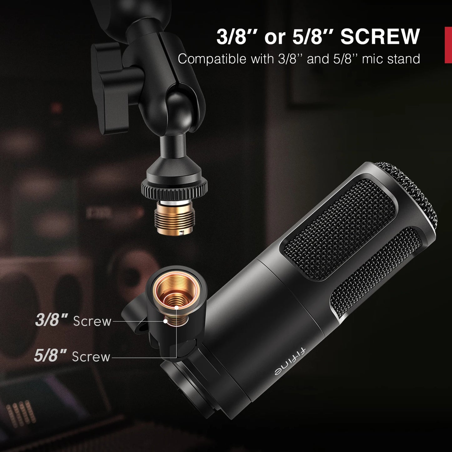 XLR Dynamic Microphone,Vocal Podcast Mic with Cardioid Pattern, Metal Mic for Streaming/Dubbing/Video Recording,K669D