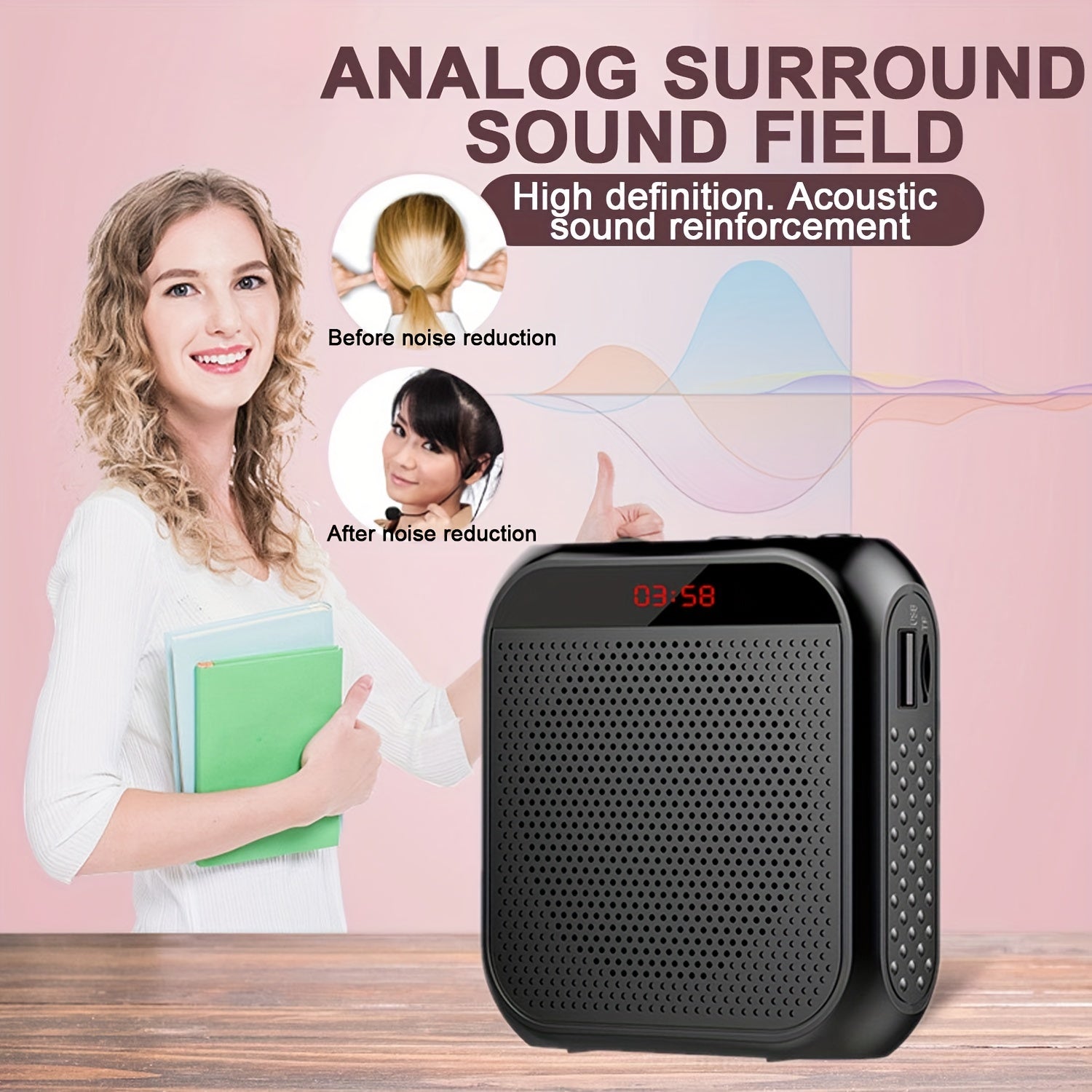 Portable Voice Amplifier with Headset Microphone-3