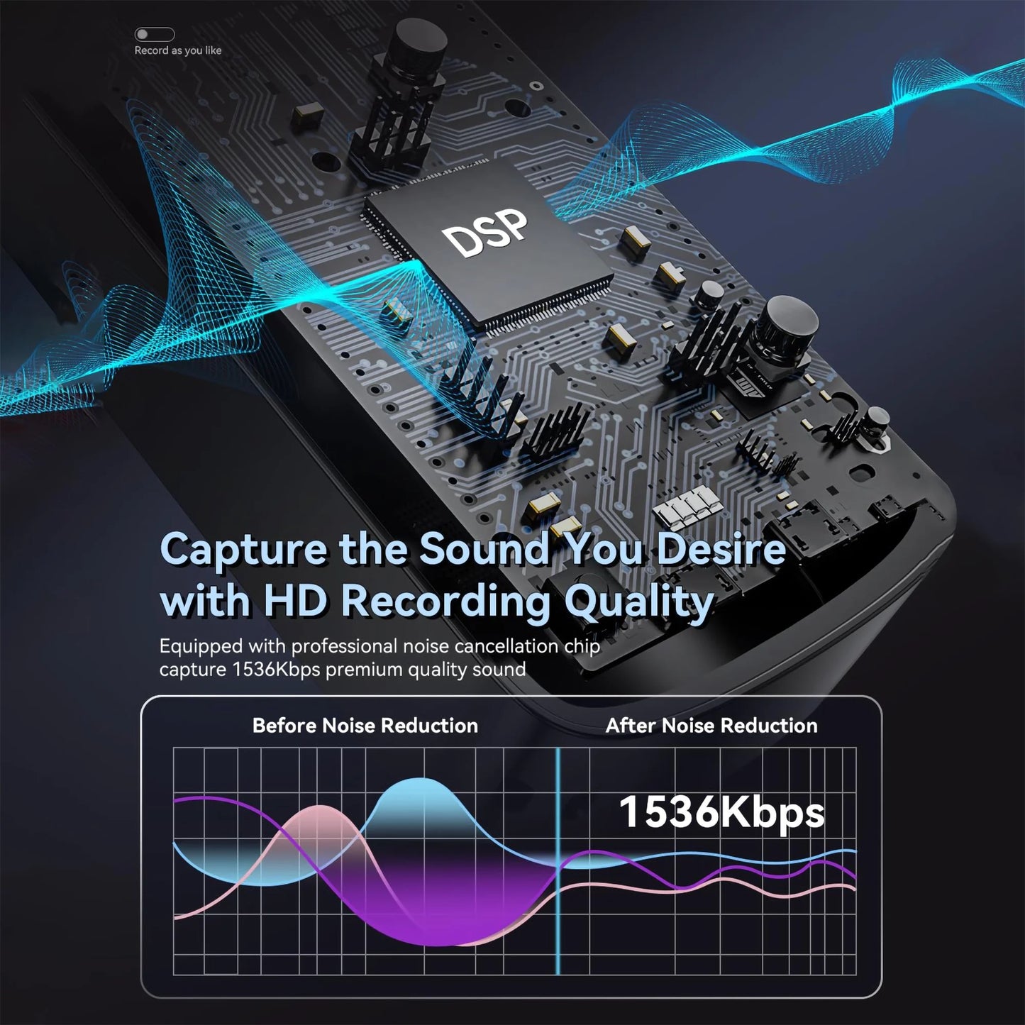 64GB Digital Voice Activated Recorder 60 Hours Audio Recording with Playback for Lectures MP3 Player, Password,Meetings USB Rechargeable Dictaphone Small Tape Portable Recorder Device