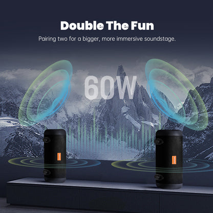 WHALE with Nylon Strap – Bluetooth IPX7 Waterproof Portable Outdoor Speaker with 30W Stereo Sound and USB Charge Out-3