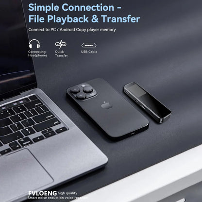 64GB Digital Voice Activated Recorder 60 Hours Audio Recording with Playback for Lectures MP3 Player, Password,Meetings USB Rechargeable Dictaphone Small Tape Portable Recorder Device