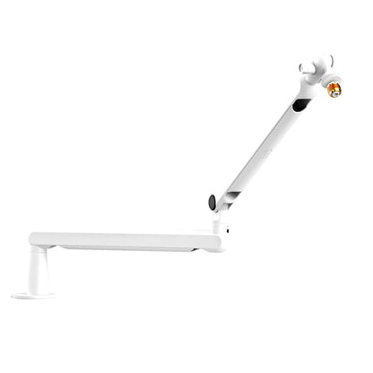 Microphone Boom Arm, Adjustable Low Profile Mic Arm with Desk Mount Clamp,Cable Storage for Streaming Gaming-White BM88W