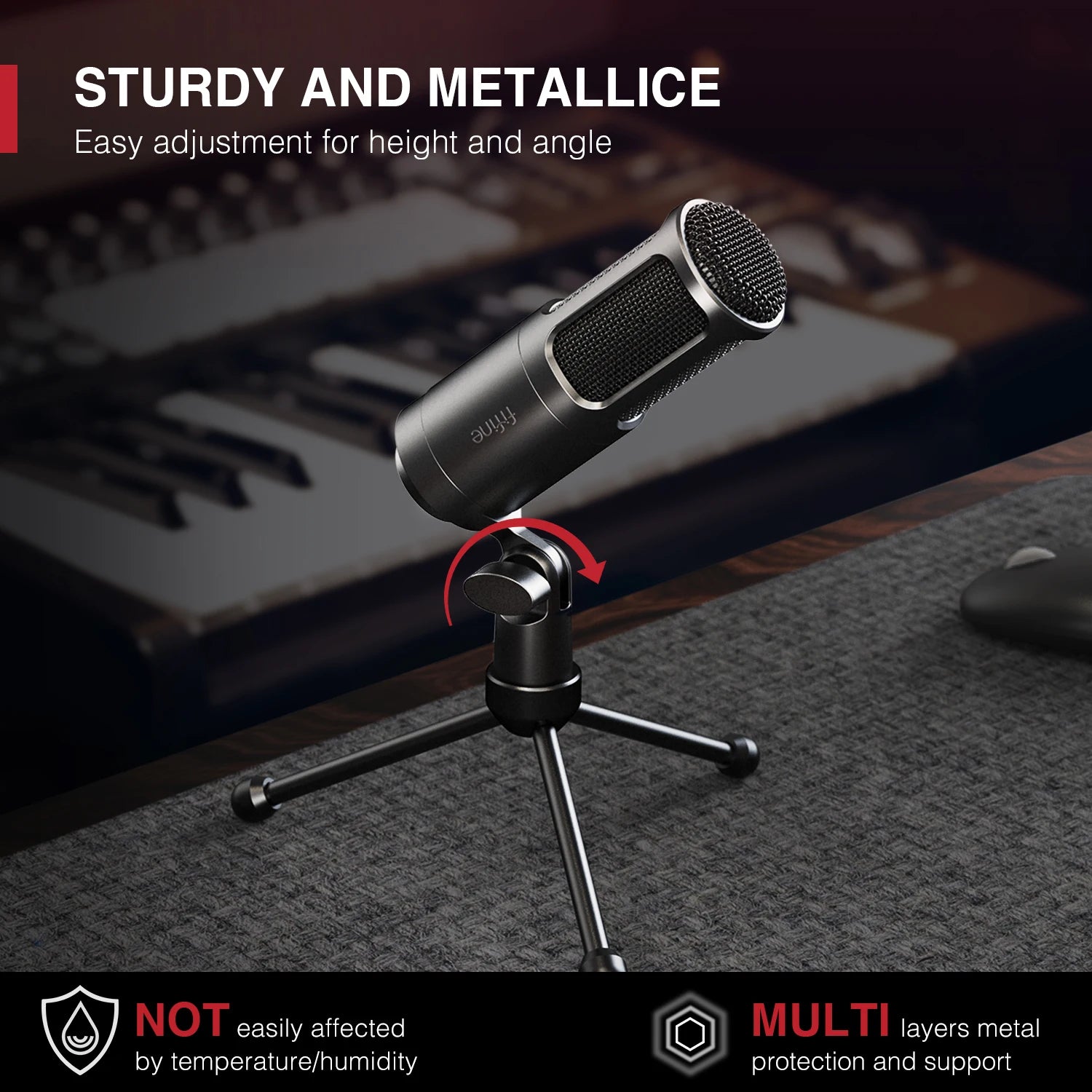 XLR Dynamic Microphone,Vocal Podcast Mic with Cardioid Pattern, Metal Mic for Streaming/Dubbing/Video Recording,K669D