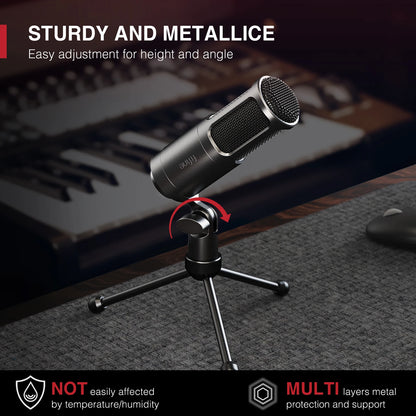 XLR Dynamic Microphone,Vocal Podcast Mic with Cardioid Pattern, Metal Mic for Streaming/Dubbing/Video Recording,K669D