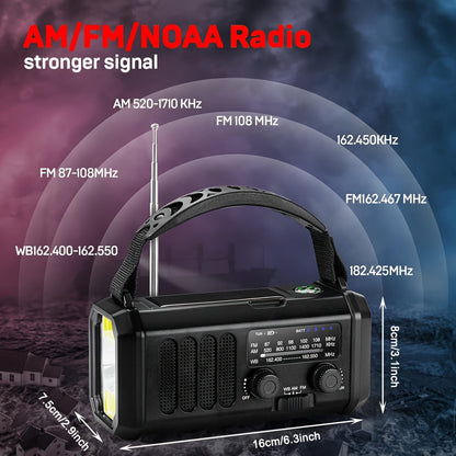 Portable Emergency Radio with Solar Power (10000mAh)-3