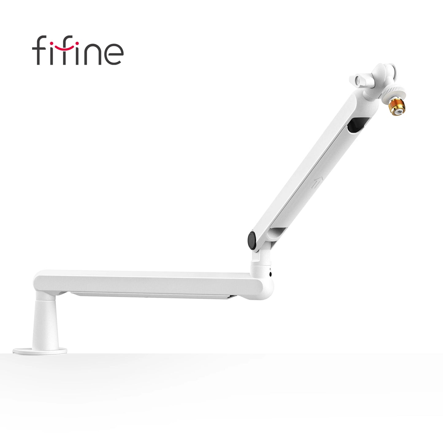 Microphone Boom Arm, Adjustable Low Profile Mic Arm with Desk Mount Clamp,Cable Storage for Streaming Gaming-White BM88W